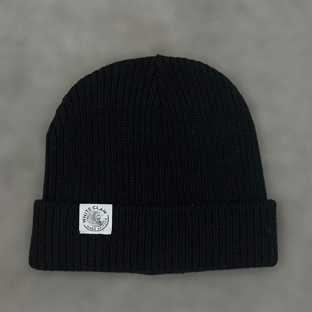 White Claw Knit Port Authority Beanie in Black